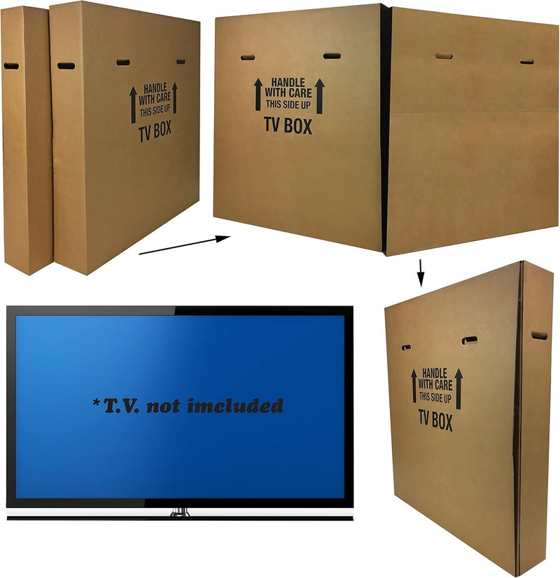 UOFFICE Moving Boxes Bundle - Adjustable Flat Screen TV Boxes (2-Pack) For Packing, Moving & Storage - Image 4